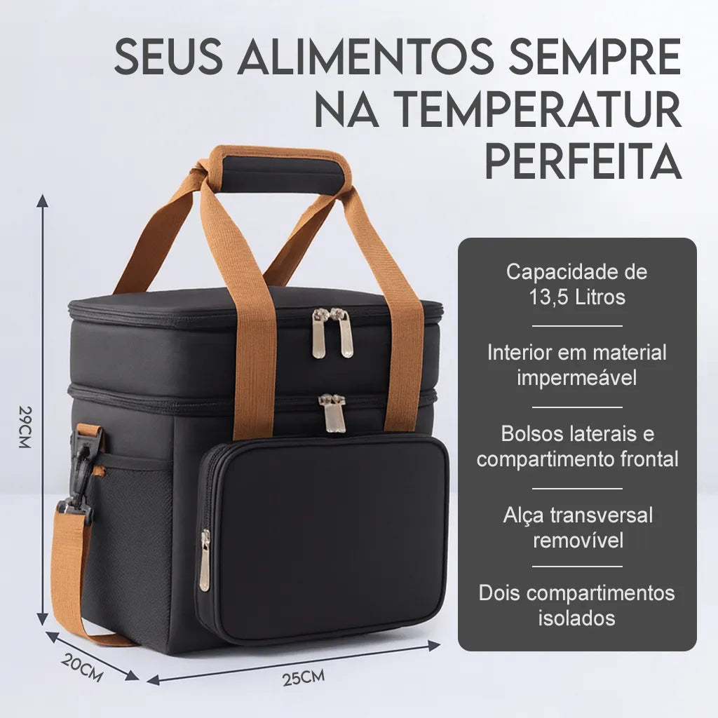 Bolsa Térmica Premium 13,5L Impermeável Para Marmita – Conserva por Horas