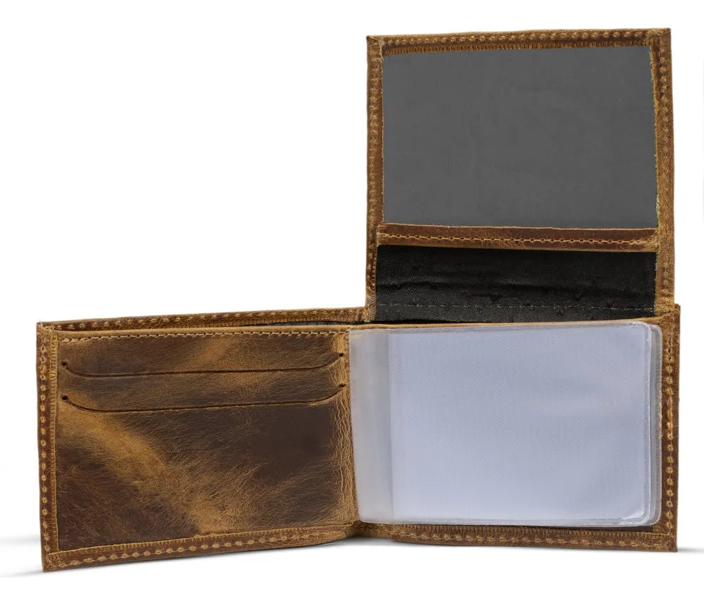 Carteira Masculina Couro Legítimo Estilo Vintage Slim Porta Cartões e CNH