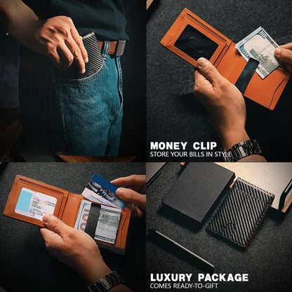 Carteira Mágica Slim Porta Cartões RFID Antifurto Premium Carbono