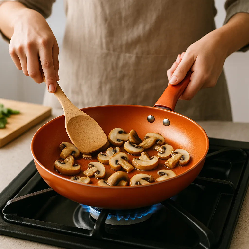 Frigideira Antiaderente Cerâmica 21cm Cobre Premium Sem Óleo