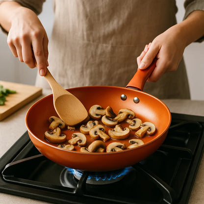 Frigideira Antiaderente Cerâmica 21cm Cobre Premium Sem Óleo