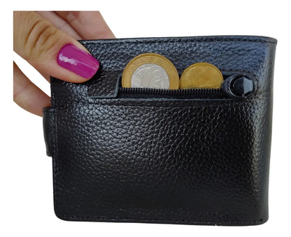 Carteira Masculina em Couro Legítimo – Design Clássico e Compacto