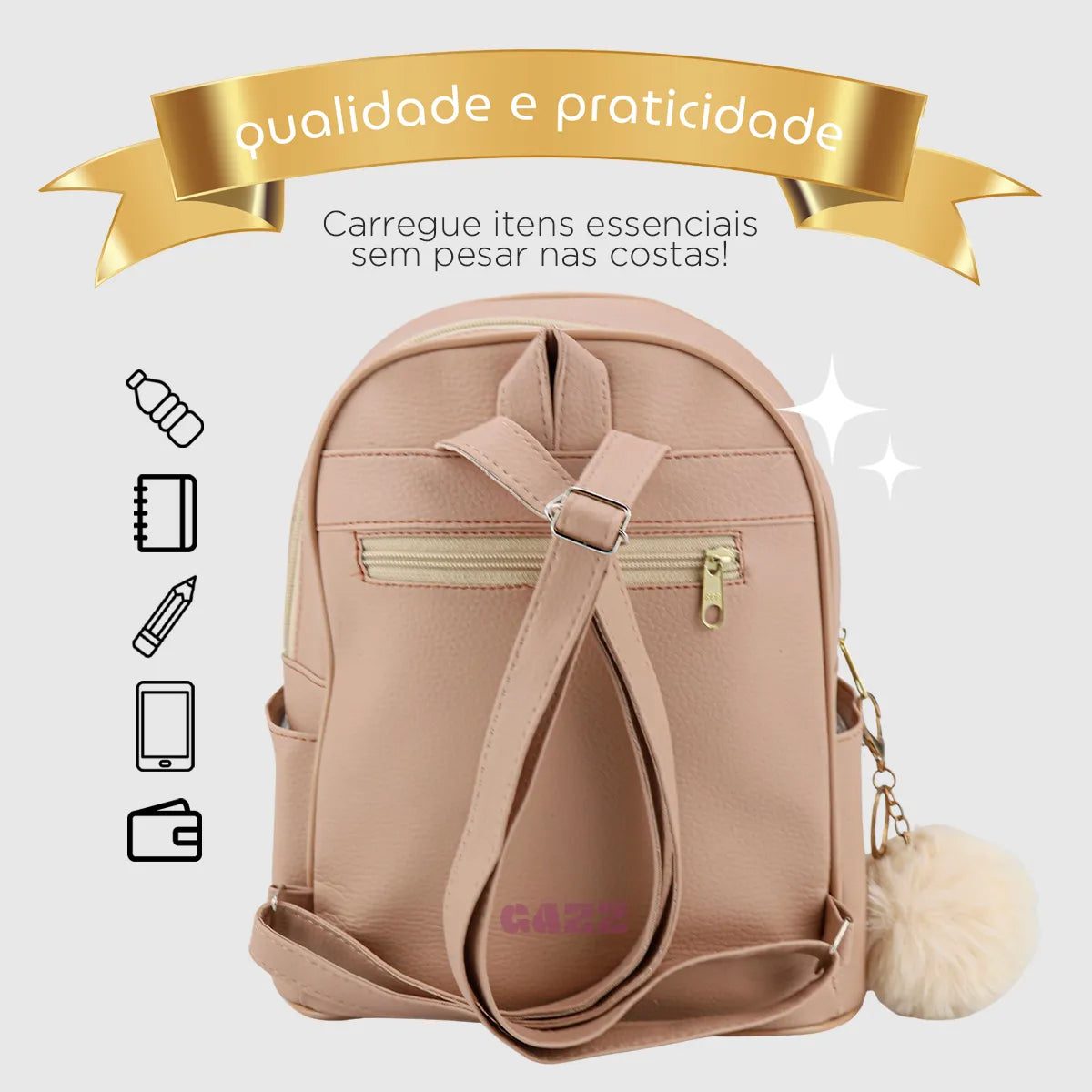 Mini Mochila Feminina Gazzone  Estilo, Charme e Praticidade no Seu Dia a Dia