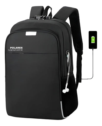 Mochila Anti Furto Polares para Notebook – Saída USB, Entrada para Fone e Design Moderno
