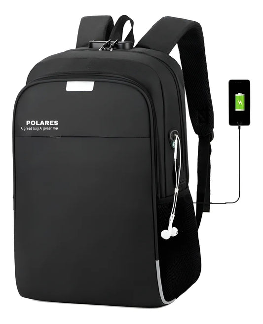 Mochila Anti Furto Polares para Notebook – Saída USB, Entrada para Fone e Design Moderno