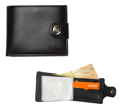 Carteira Masculina Couro Legítimo com Fecho | Porta Cartões, CNH e Dinheiro | Modelo Premium Completo