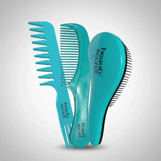 Kit Escova Mágica + Pente Golfinho + Pente Jacaré Beauty Secret