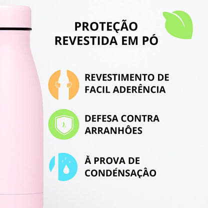 Garrafa Térmica de Aço Inox 500ml – Academia, Quente/Frio