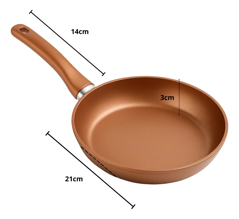 Frigideira Antiaderente Cerâmica 21cm Cobre Premium Sem Óleo