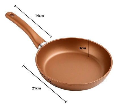 Frigideira Antiaderente Cerâmica 21cm Cobre Premium Sem Óleo