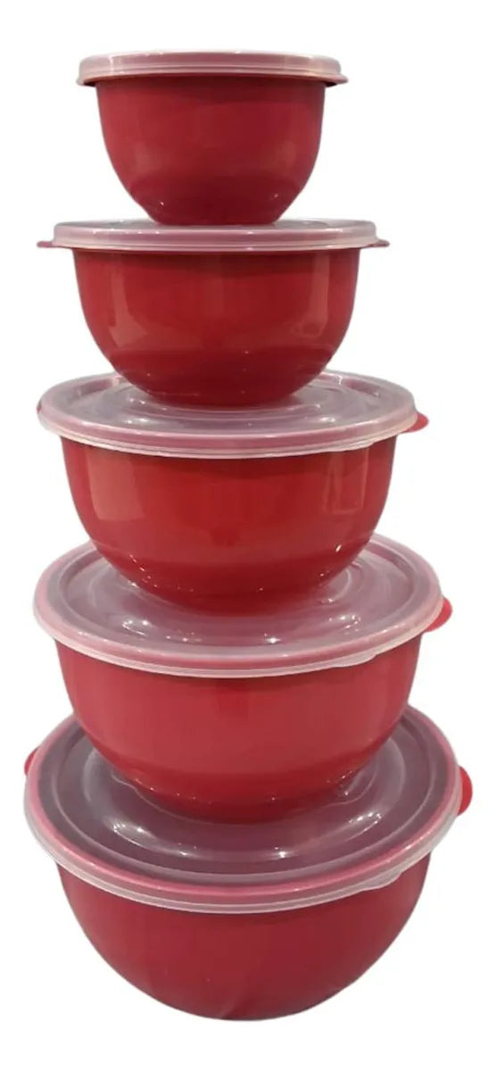 Conjunto Organizadores Bowl Plástico 5 Peças Premium  Multiuso para Cozinha