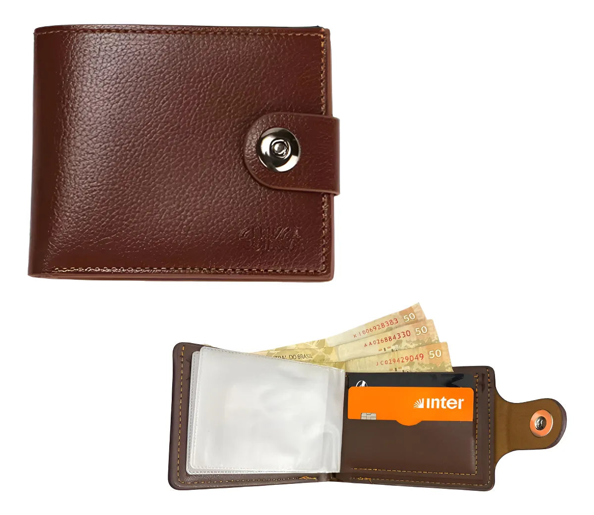 Carteira Masculina Couro Legítimo com Fecho | Porta Cartões, CNH e Dinheiro | Modelo Premium Completo