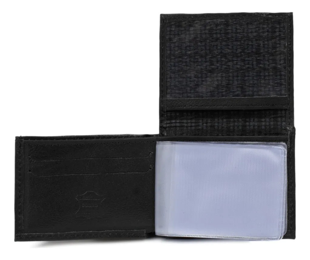 Carteira Masculina Couro Legítimo Estilo Vintage Slim Porta Cartões e CNH