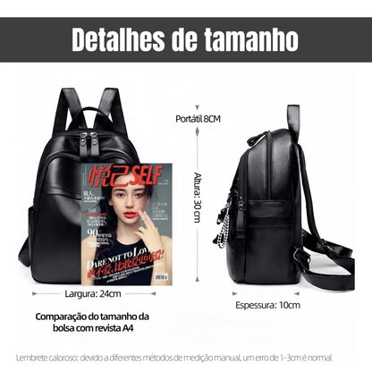 Mochila Feminina Vavichica Moderna, Espaçosa e Estilosa com Pingente de Urso