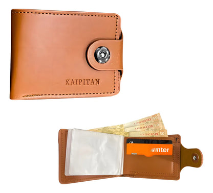 Carteira Masculina Couro Legítimo com Fecho | Porta Cartões, CNH e Dinheiro | Modelo Premium Completo