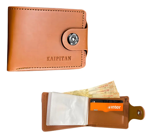 Carteira Masculina Couro Legítimo com Fecho | Porta Cartões, CNH e Dinheiro | Modelo Premium Completo